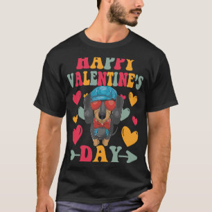 ハッピーヴァレンティーンズデイダシュントハートラブグルーヴィ Tシャツ