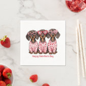 ハッピーヴァレンティーンズデイダシュンドドッグス スタンダードカクテルナプキン (インサイチュ)