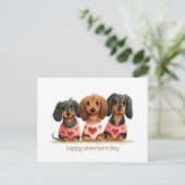 ハッピーヴァレンティーンズデイダシュンドドッグス ポストカード (スタンド正面)