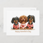 ハッピーヴァレンティーンズデイダシュンドドッグス ポストカード (正面/裏面)
