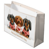 ハッピーヴァレンティーンズデイダシュンドドッグス ラージペーパーバッグ (正面アングル)