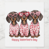 ハッピーヴァレンティーンズデイダシュンドドッグス ワインラベル (シングルラベル)