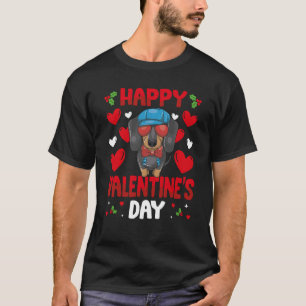 ハッピーヴァレンティーンズデイダックスシュントハートラブアニマル Tシャツ