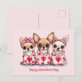ハッピーヴァレンティーンズデイチワフアフアドッグ ポストカード (正面/裏面)
