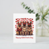 ハッピーヴァレンティーンズデイドイツ羊飼い犬 シーズンポストカード (スタンド正面)