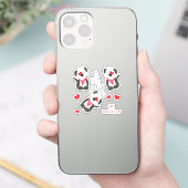 ハッピーヴァレンティーンズデイドッグハートピンク シール (スマートフォン)