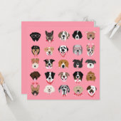 ハッピーヴァレンティーンズデイドッグ顔パターン カード (正面/裏面インサイチュ)