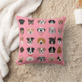 ハッピーヴァレンティーンズデイドッグ顔パターン クッション (ブランケット)