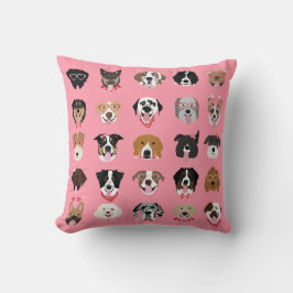 ハッピーヴァレンティーンズデイドッグ顔パターン クッション