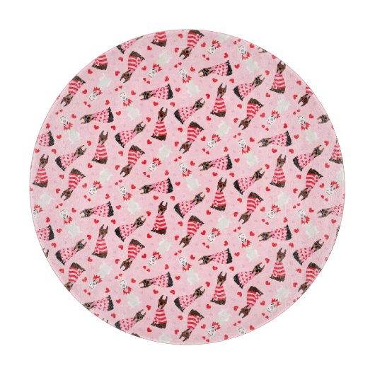 ハッピーヴァレンティーンズデイドベルマンドッグス カッティングボード (正面)