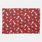 ハッピーヴァレンティーンズデイドベルマンドッグス キッチンタオル (横)