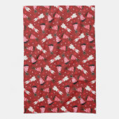 ハッピーヴァレンティーンズデイドベルマンドッグス キッチンタオル (縦)