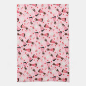 ハッピーヴァレンティーンズデイドベルマンドッグス キッチンタオル (縦)