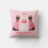 ハッピーヴァレンティーンズデイドベルマンドッグス クッション (正面)