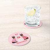 ハッピーヴァレンティーンズデイドベルマンドッグス ラウンドペーパーコースター (インサイチュ)