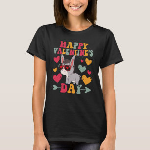 ハッピーヴァレンティーンズデイドンキーハートラブグルーヴィ Tシャツ