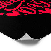 ハッピーヴァレンティーンズデイバレンタインハート図形 ポスター (角)