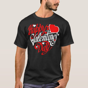 ハッピーヴァレンティーンズデイバレンタインハート図形 Tシャツ