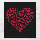 ハッピーヴァレンティーンズデイバレンタインラブハート ワインラベル (シングルラベル)