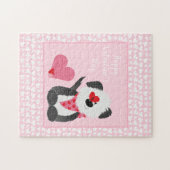 ハッピーヴァレンティーンズデイパピーハートピンク ジグソーパズル (横)