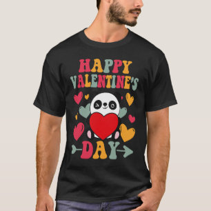 ハッピーヴァレンティーンズデイパンダハートラブグルーヴィ Tシャツ