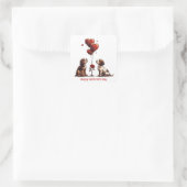 ハッピーヴァレンティーンズデイビーグルドッグス スクエアシール (バッグ)