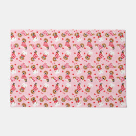 ハッピーヴァレンティーンズデイビーグルドッグス ドアマット