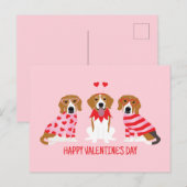 ハッピーヴァレンティーンズデイビーグルドッグス ポストカード (正面/裏面)