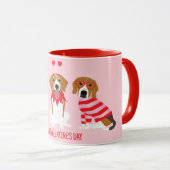 ハッピーヴァレンティーンズデイビーグルドッグス マグカップ (正面右)