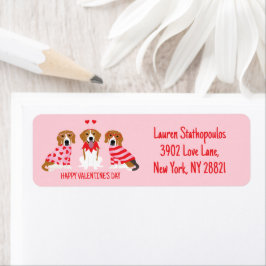 ハッピーヴァレンティーンズデイビーグルドッグス ラベル