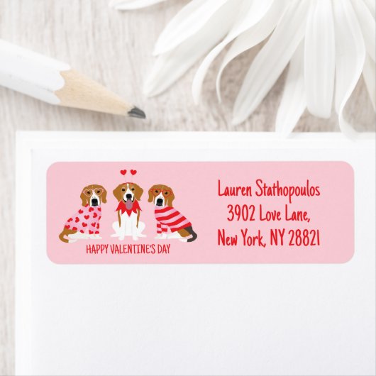 ハッピーヴァレンティーンズデイビーグルドッグス ラベル (インサイチュ)