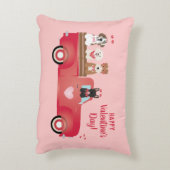ハッピーヴァレンティーンズデイピックアップトラックラブドッグ アクセントクッション (裏面(縦))