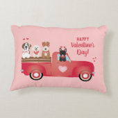 ハッピーヴァレンティーンズデイピックアップトラックラブドッグ アクセントクッション (裏面)