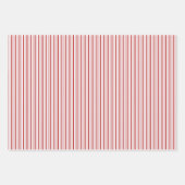 ハッピーヴァレンティーンズデイピンクと赤ストライプのハート ラッピングペーパーシート (正面2)