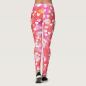 ハッピーヴァレンティーンズデイピンクカラフルハート&《写真》ぼけ味 レギンス (裏面)