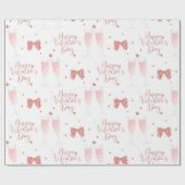 ハッピーヴァレンティーンズデイピンクシャンパングラス ラッピングペーパー (フラット)