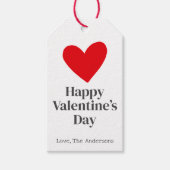 ハッピーヴァレンティーンズデイピンクレッドカスタム ギフトタグ (正面)