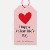 ハッピーヴァレンティーンズデイピンクレッドカスタム ギフトタグ (裏面)