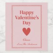 ハッピーヴァレンティーンズデイピンクレッドカスタム ワインラベル (シングルラベル)