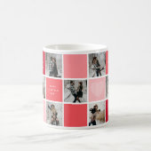 ハッピーヴァレンティーンズデイフォトグリッドカップル コーヒーマグカップ (中央)