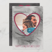 ハッピーヴァレンティーンズデイブラック&赤いハートズホリデイC シーズンカード (正面/裏面)