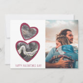 ハッピーヴァレンティーンズデイブラック&赤いハート シーズンカード (正面)