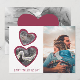 ハッピーヴァレンティーンズデイブラック&赤いハート シーズンカード