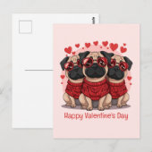 ハッピーヴァレンティーンズデイプーグドッグ ポストカード (正面/裏面)
