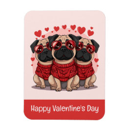 ハッピーヴァレンティーンズデイプーグドッグ マグネット