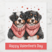 ハッピーヴァレンティーンズデイベルネーズマウンテンドッグス ワインラベル (シングルラベル)