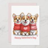 ハッピーヴァレンティーンズデイペンブロークウェルシュコーギードッグ シーズンカード (正面/裏面)