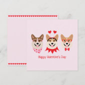 ハッピーヴァレンティーンズデイペンブロークウェルシュコーギードッグ シーズンカード (正面/裏面)