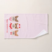 ハッピーヴァレンティーンズデイペンブロークウェルシュコーギードッグ バスタオルセット (ハンドタオル)