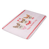 ハッピーヴァレンティーンズデイペンブロークウェルシュコーギードッグ バスマット (アングル)